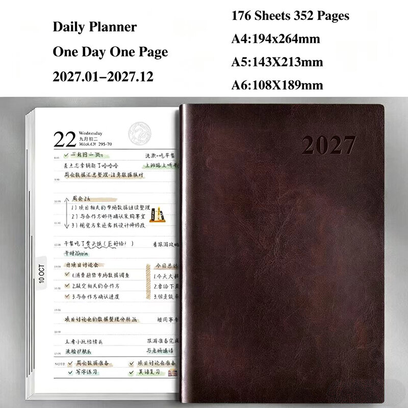 Chương trình nghị sự 2027 kế hoạch tổ chức Nhật Ký A4 A5 A6 máy tính xách tay văn phòng phẩm Tạp Chí sổ tay hàng ngày văn phòng sổ phác thảo kế hoạch lịch Sổ ghi chú tùy chỉnh