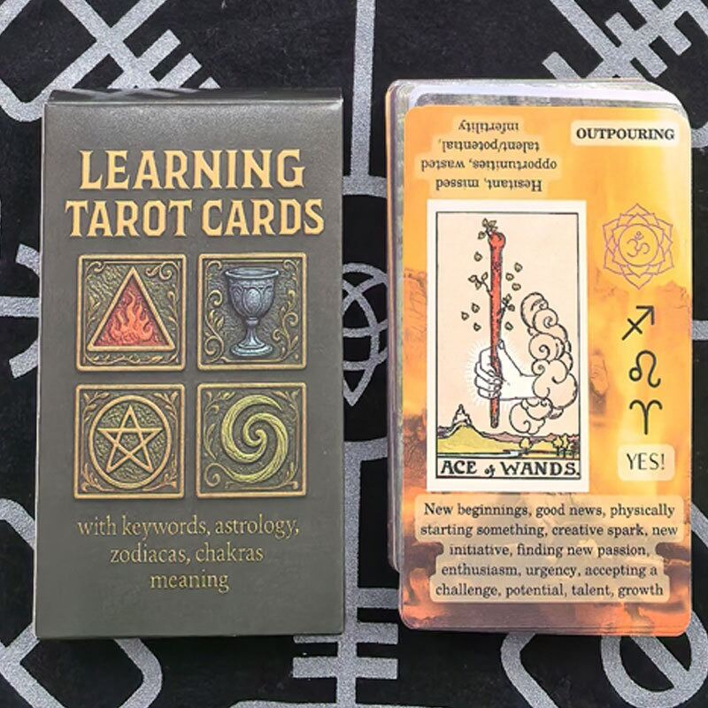 Learning Tarot Cards Deck for Beginners with Keywords Astrology Zodiac Chakras Meanings Tarot ราคา 97 บาท*ส่งฟรี