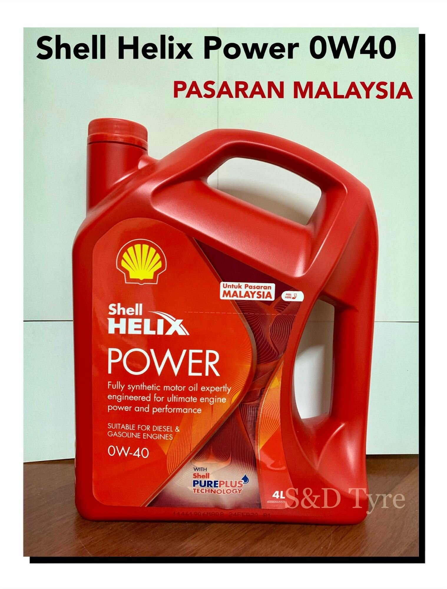 Shell Helix POWER 0W-40 Fully-Synthetic PurePlus Technology PASARAN MALAYSIA SHELL MALAYSIA OFFICIAL ORIGINAL PRODUCT 4L