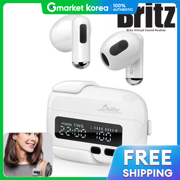 Britz | Freepods Bluetooth Earphones Open-Ear Wireless 5.3 Water-Resistant Touch Music Call