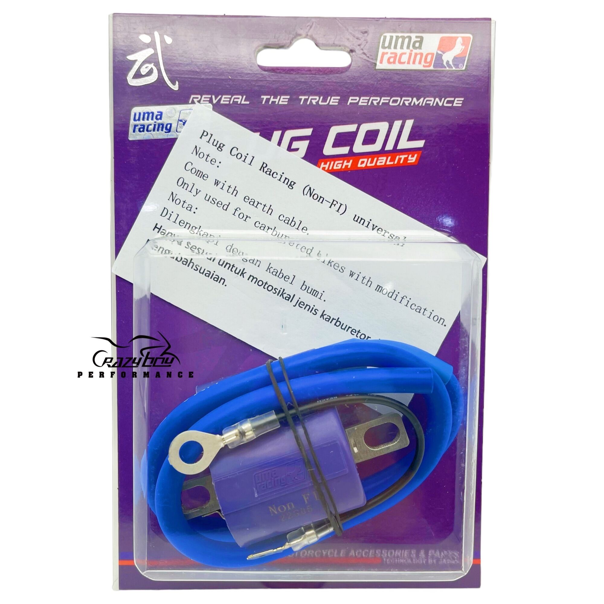 UMA RACING PLUG COIL 100 ORIGINAL CARBURETOR AND FUEL INJECTION HIGH