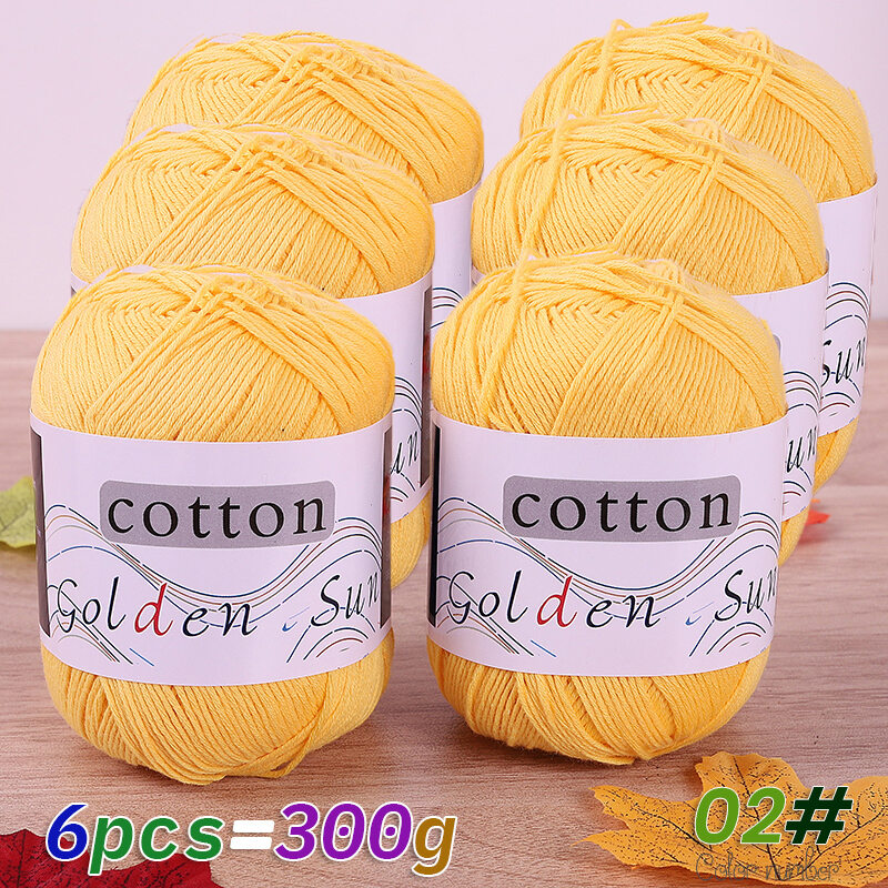 300g 1 Large Pack of 100% Pure Cotton Yarn Medium-Thin Cotton Crochet Thread for Handmade DIY Knitting Pure Cotton Yarn for Making Sweaters Vests Hats and Small Blankets