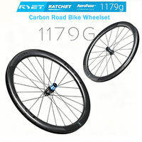RYET Ultralight Carbon Road Bike Wheelset Disc Brake Ceramic Ratchet Hub Tubeless Clincher Spokes CenterLock Aerorim