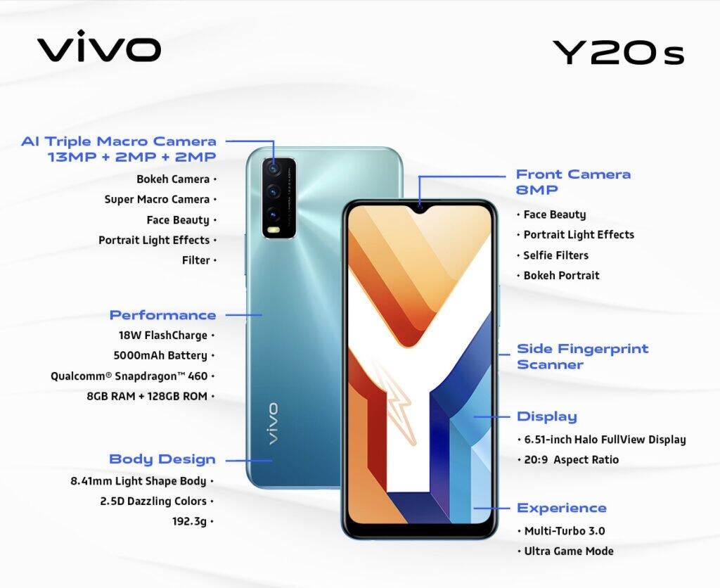 vivo y20s 8gb ram 128gb