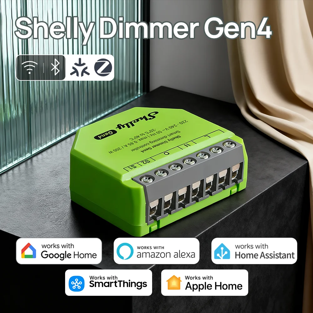 Shelly Dimmer Gen4 Smart WiFi Zigbee Matter Light Dimmer Switch Module No Neutral Alexa Google Home HomeKit ราคา 1,203 บาท*ส่งฟรี