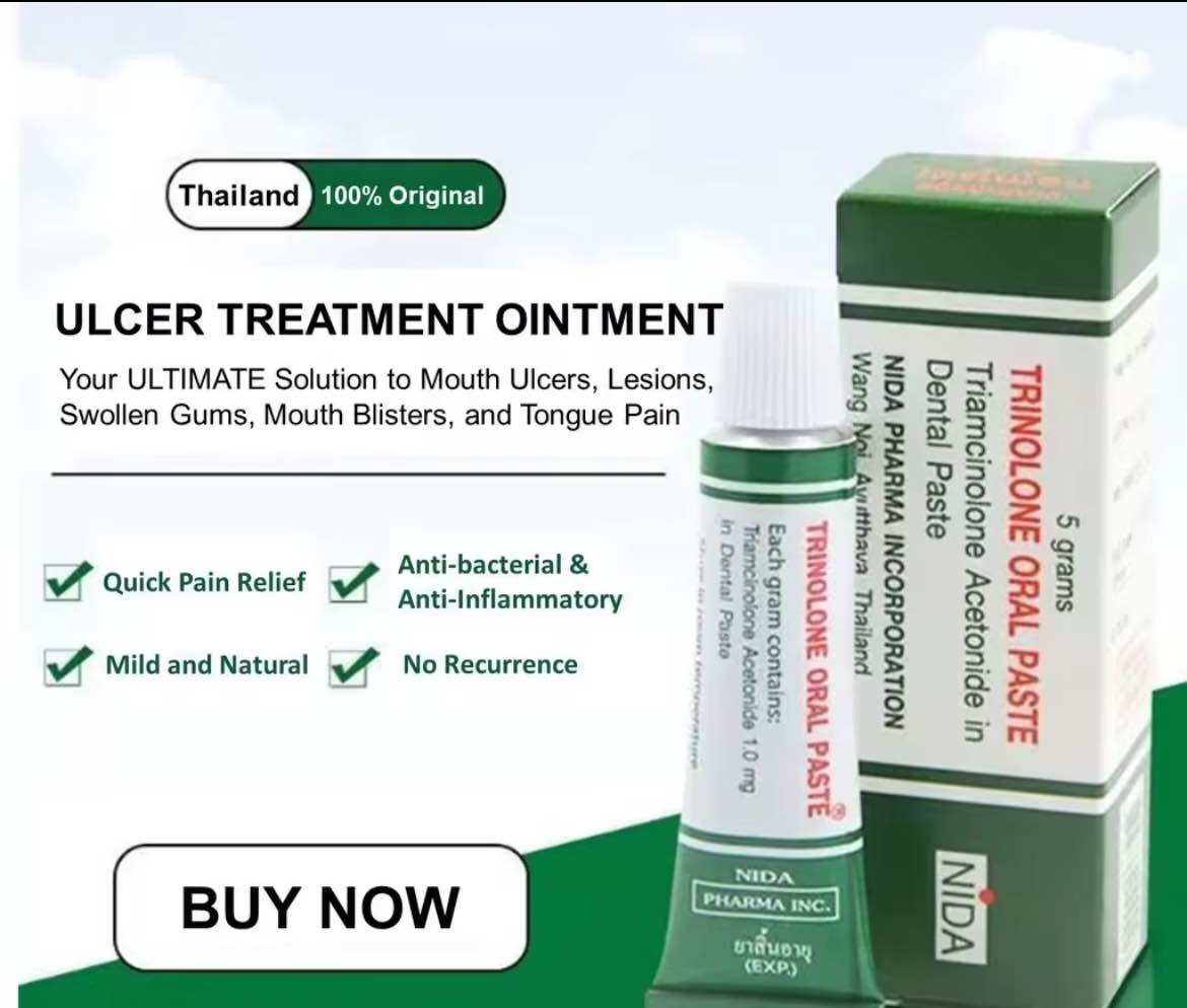 Thailand Oral Ulcer Ointment Nida Trinolone Oral Paste 5g 口腔潰瘍藥膏 Lazada 5356