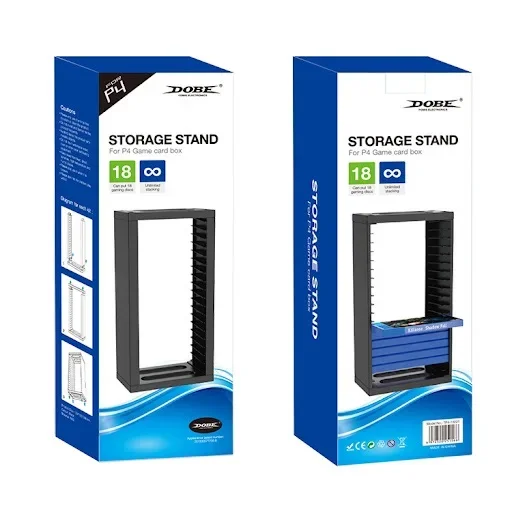DOBE PS4/PS5 Premium Game Storage Tower Stand, Holder Stores 18/36 Games (Black/White)