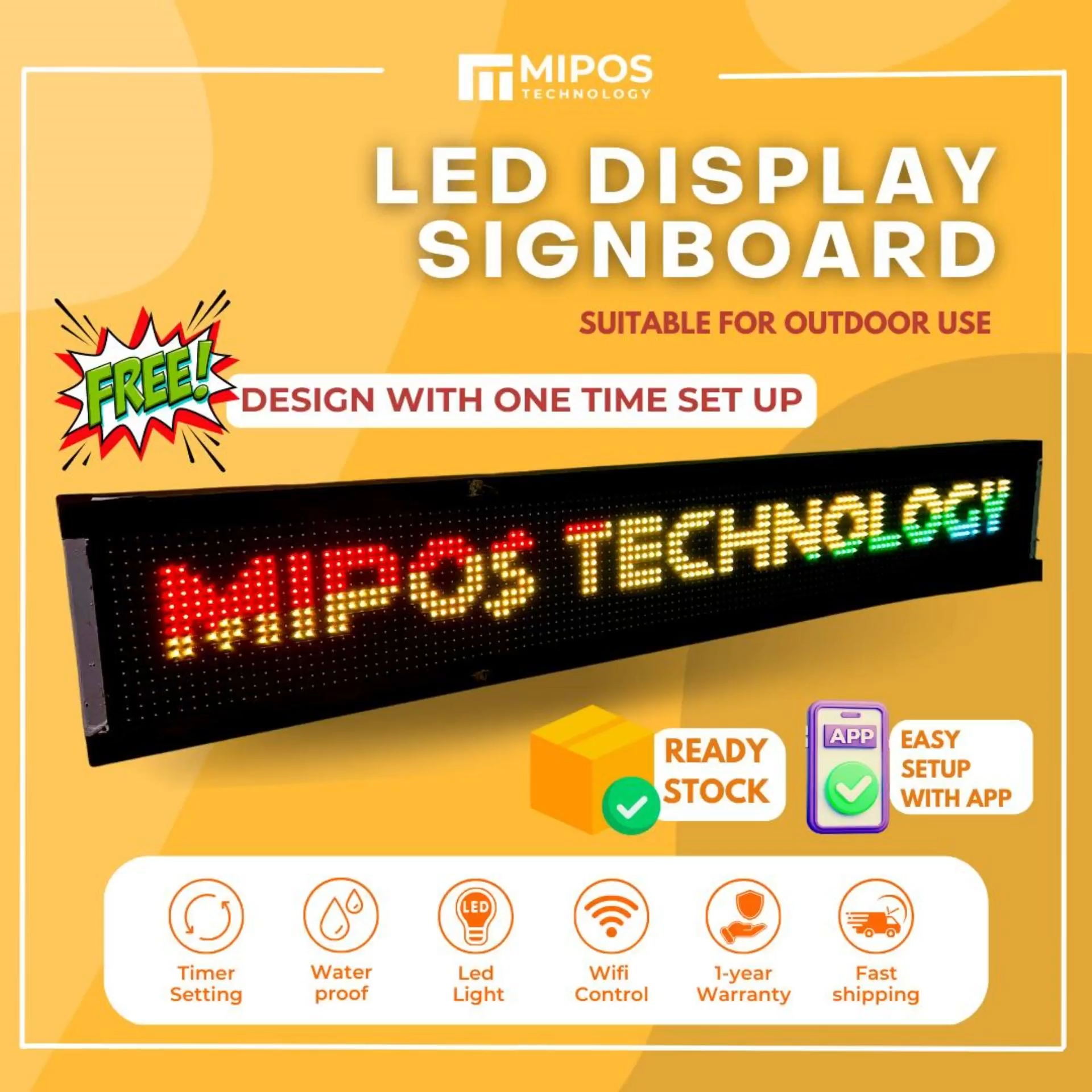 LED Display Sign Board Outdoor Running Message WATERPROOF/ Display SIGNBOARD/ LED Display System Waterproof/Mobile App Wifi