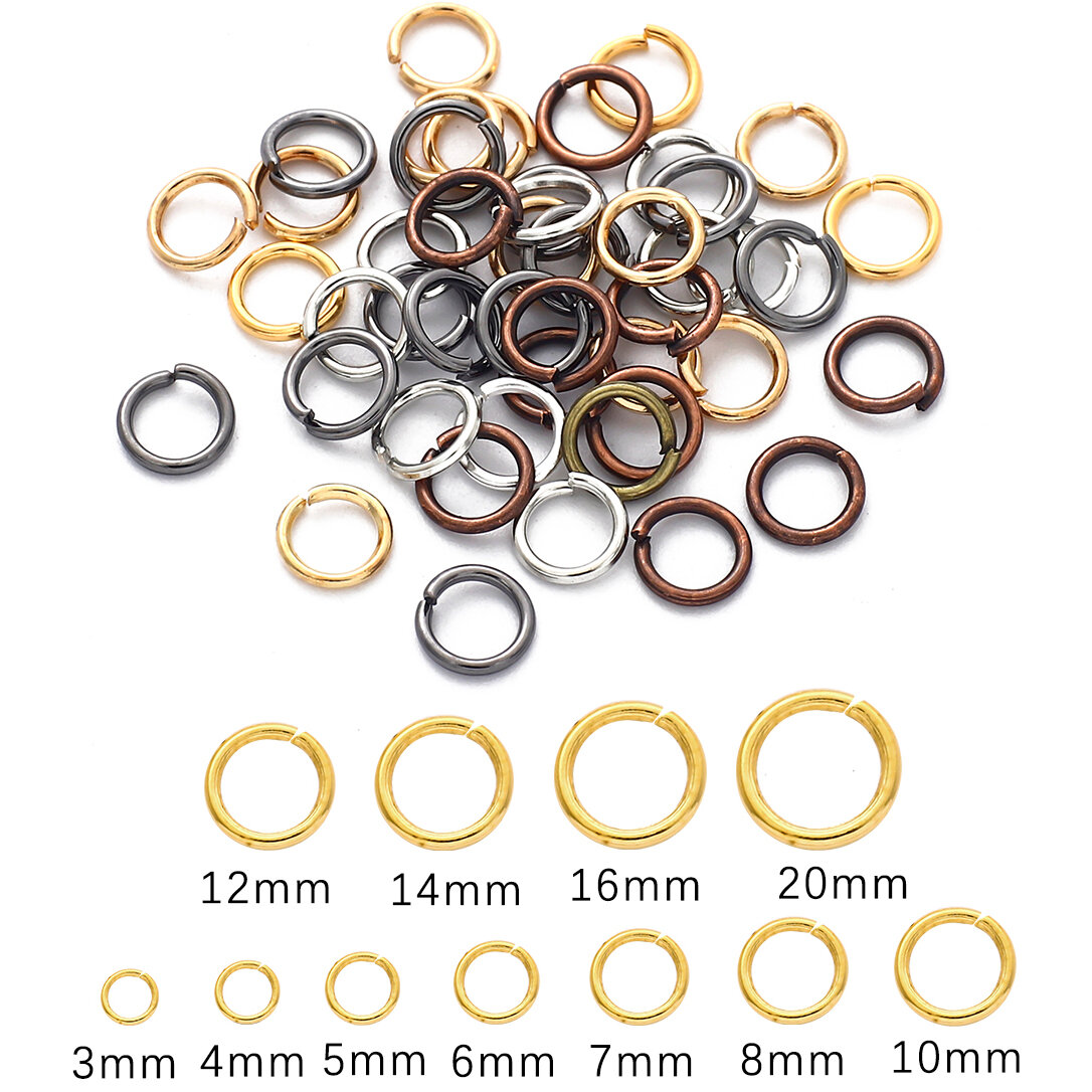 Single Loop Cut Chain 50-500Pcs/lot 3-20mm Metal Single Loops Open Jump Ring Split Rings ...
