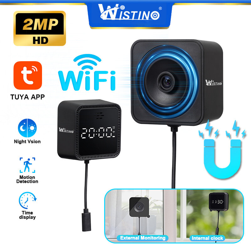 Wistino 1080P 2 in 1 Magnetic Clock Surveillance Camera Night Vision Full Color Motion Detection Alarm Tuya Smart Window Camera Indoor ราคา 1,381 บาท*ส่งฟรี