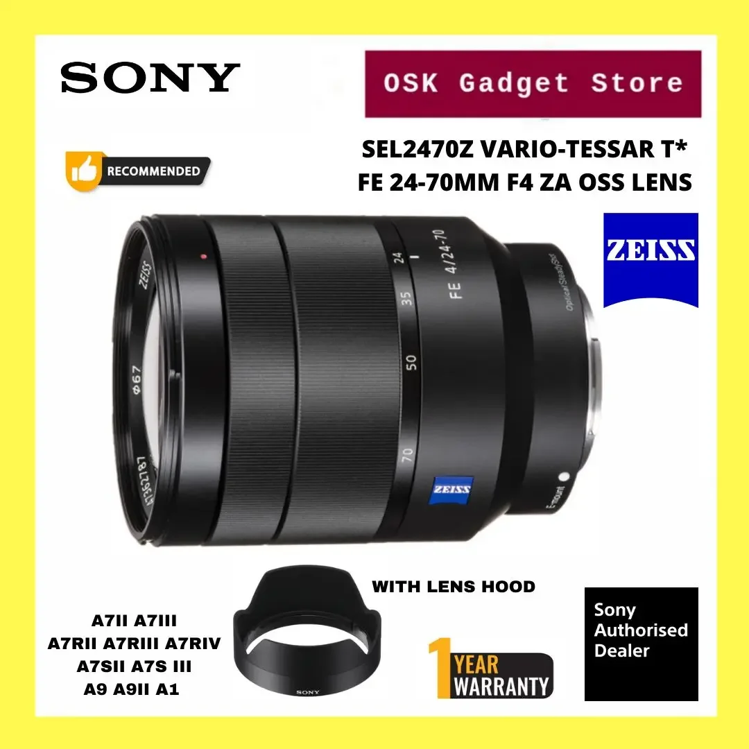 Sony SEL2470Z FE 24-70MM F4 Zeiss Vario-Tessar T* OSS Lens For Sony FE Mount Mirrorless Camera | Full Frame Lens