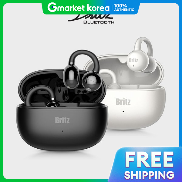 Britz | Bz-Clip7 Open-Ear Wireless Earphones Ear Clip /Ear Hook Type for Exercise Sports Running (White)