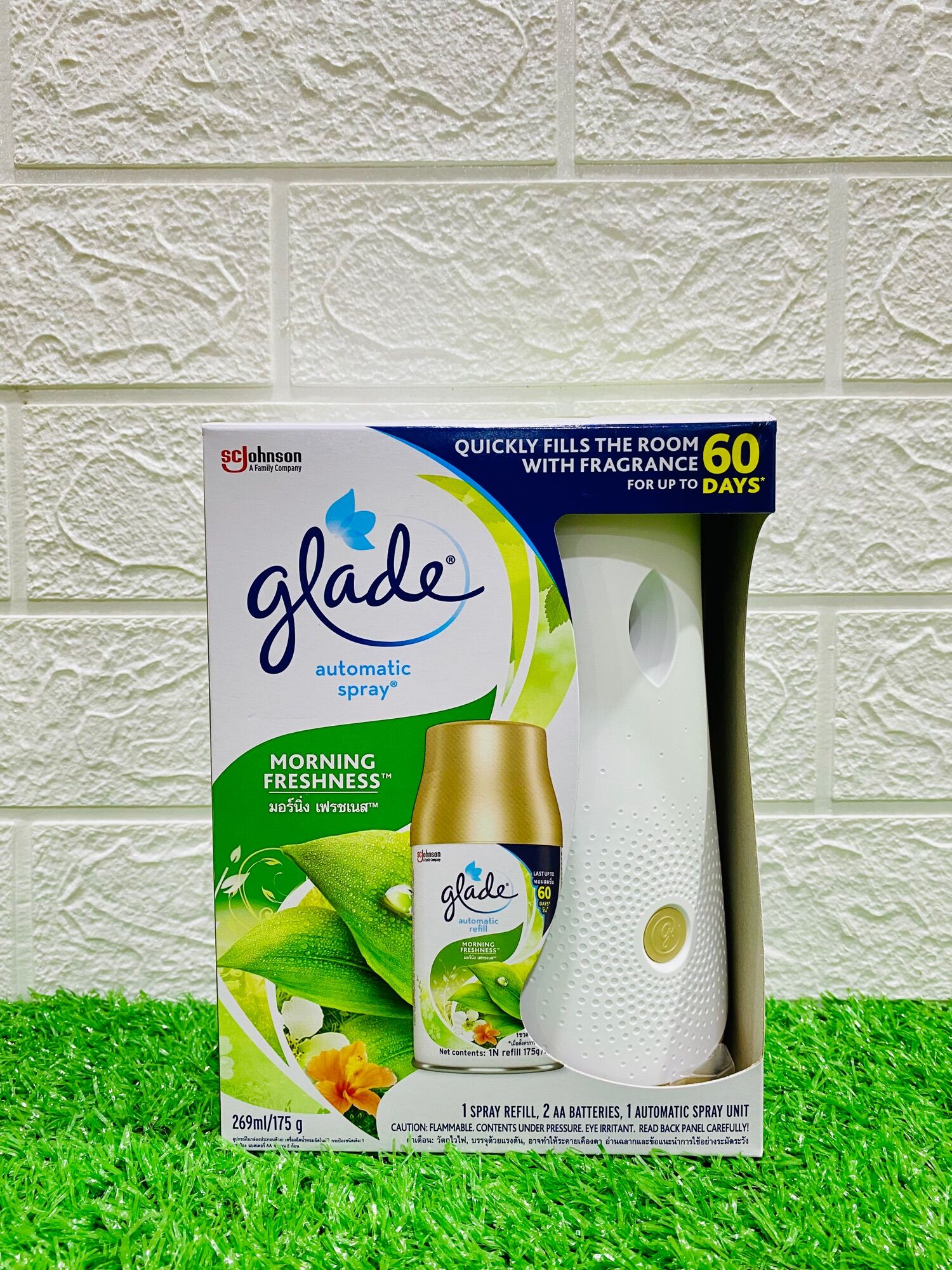 GLADE AUTOMATIC SPRAY SET 269ml/175g [1 SPRAY REFILL, 2 AA BATTERY, 1 ...