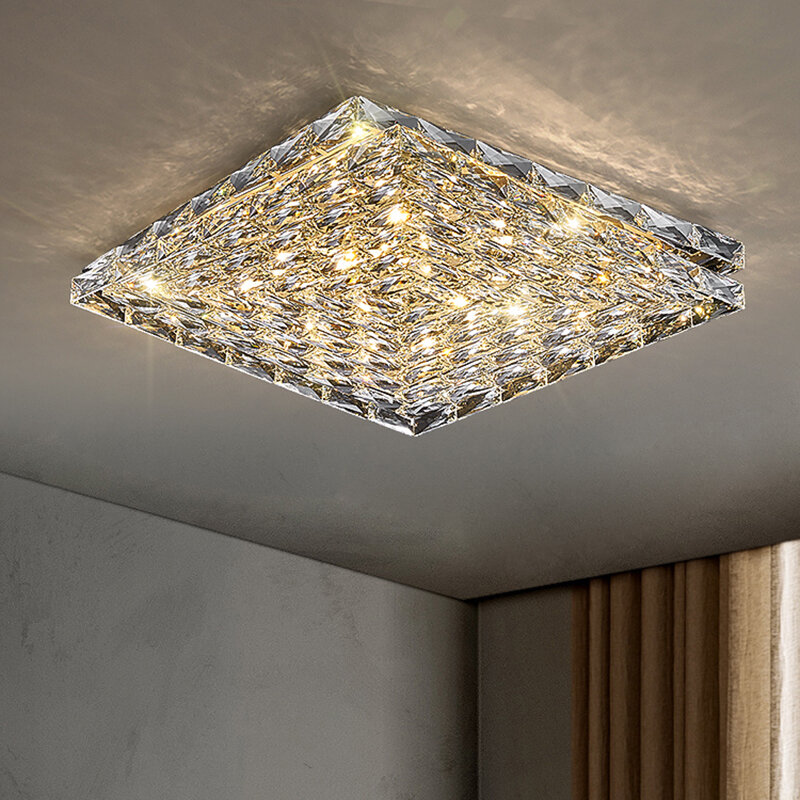 Accessible Luxury Master Bedroom Ceiling Light Led Square Crystal Lamp Designer 2023 New Arrival Living Room Upscale Lobby Light Harga  651 Ringgit*Penghantaran Percuma