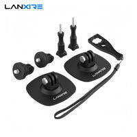 Lanxire Flexible Adhesive Mount Kit 3M Helmet Adhesive Sticky Mounts 1/4″-20 Screw Hole Tripod Mount for GoPro Hero 12/11/10/9/8/7/6 DJI Osmo Action 4/3 AKASO Action Camera