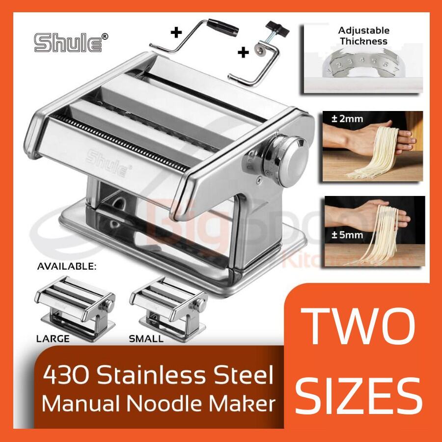 Shule Manual Pasta Maker, 7 Adjustable Thickness Settings, 150 Pasta  Machine Stainless Steel with Pasta Roller, Pasta Cutter