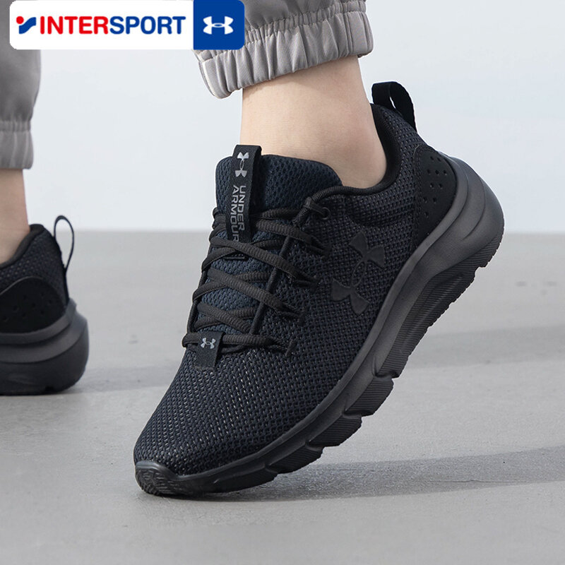 under Armour Men's Running Shoes 2025 Autumn New Black Lightweight Breathable Mesh Surface Shock Absorption Sports Shoes Harga  275 Ringgit*Penghantaran Percuma
