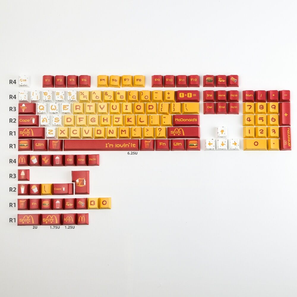 Mcd Keycaps Keyboard McDonald's Cute Red Creative Design Mechanical Keyboard Keycaps Cherry ...