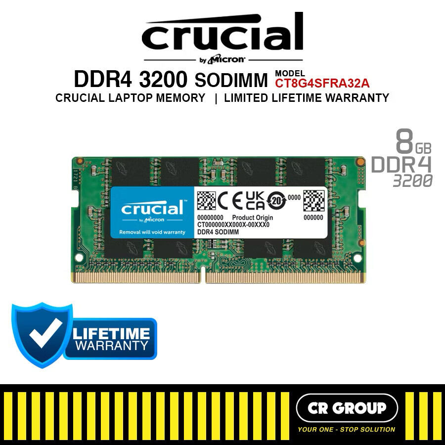 Crucial 16GB DDR4 3200MHz CL221.2V Non-ECC SODIMM NotebookMemoryCT16G4SFRA32A(3Yrs Crucial Warranty) ราคา 3,813 บาท*ส่งฟรี