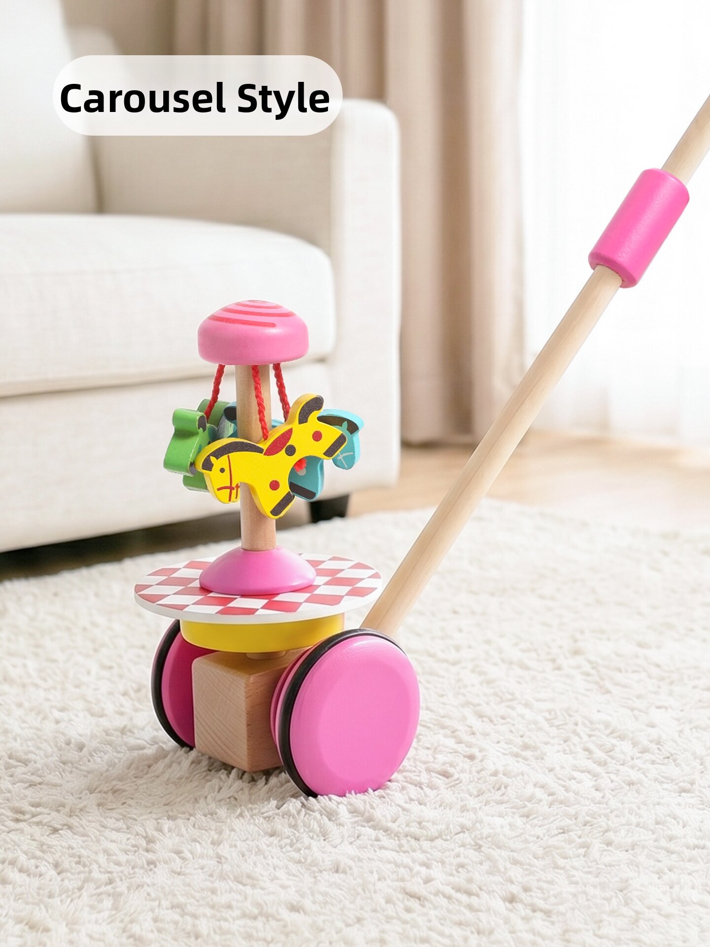 XIAOWANDOU | Walking Aid Wooden Baby Stroller 1-2 Years