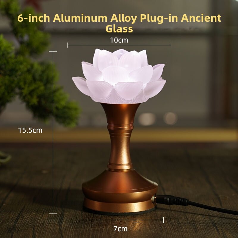 White Lotus Lamp 2026 New Style Rechargeable Electric Buddha Light for Home Use Long Burning Led Lotus Flower Lamp