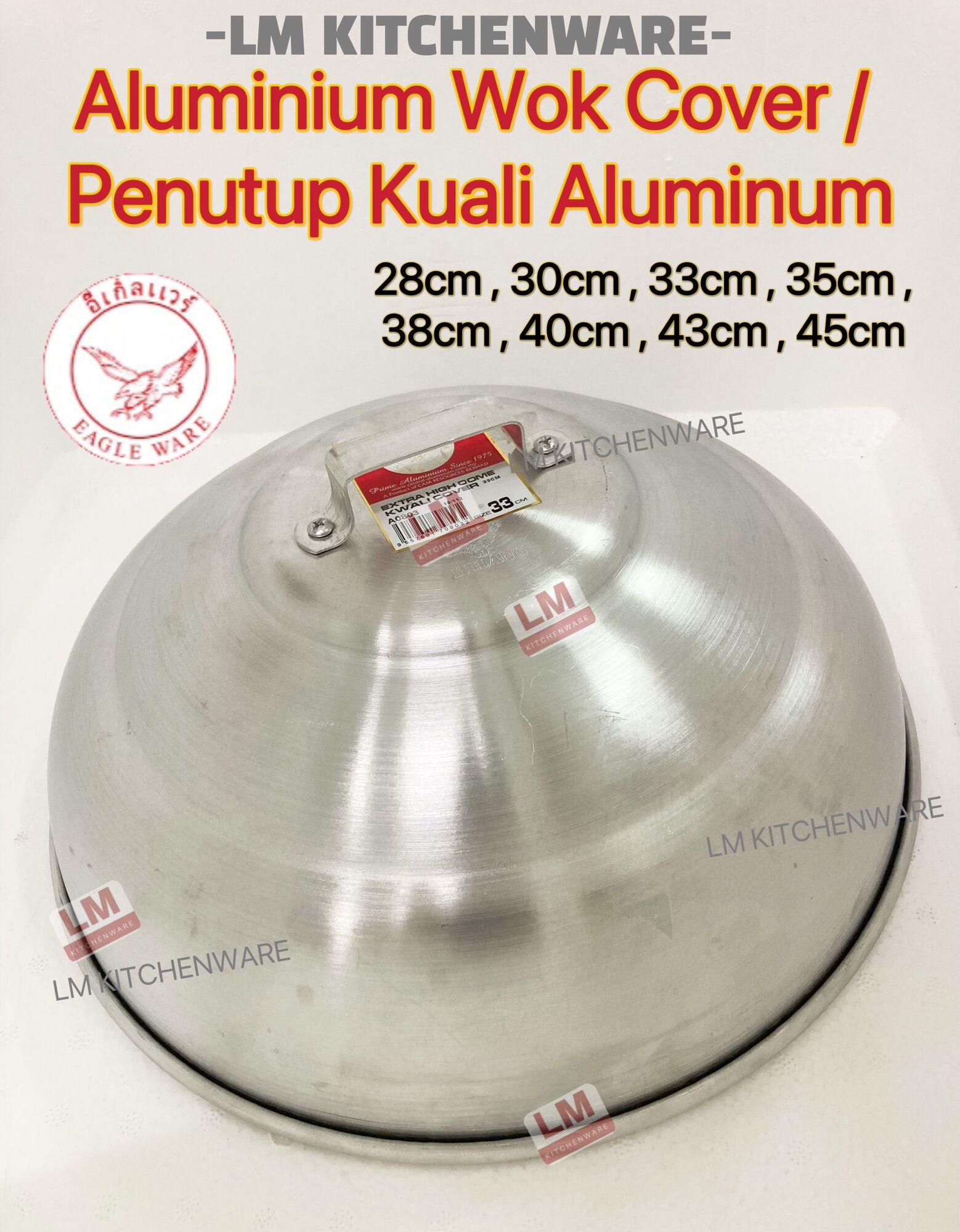 Aluminium Wok Cover 43-57cm / Penutup Kuali