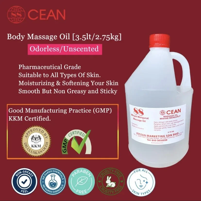OCEAN 88 MASSAGE OIL [Odorless][non-sticky body massage oil] [Approved by KKM Malaysia]