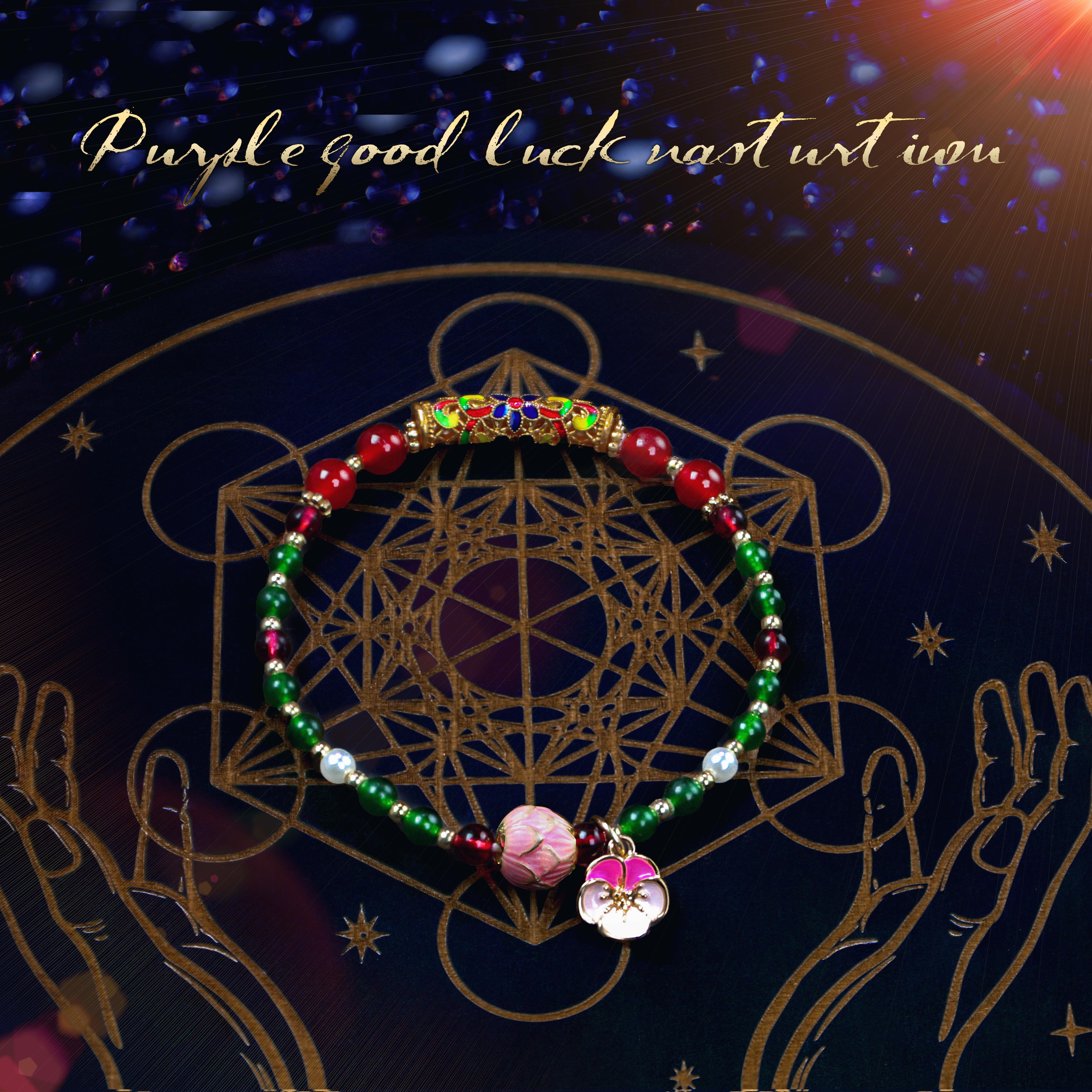 Bracelet, Purple Lotus of Fortune ❤️ Energy Bracelet ❤️ Blessed by a Master, bringing continuous good fortune, improving luck, consecrated and blessed, bringing good luck, changing fortune, attracting wealth, made of gold and agate.