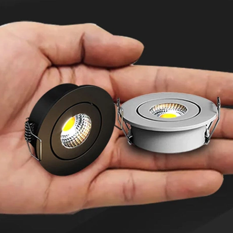 โคมไฟเพดาน LED ไฟสปอร์ตไลท์ LED หรี่แสงได้ขนาดเล็ก3W ไฟดาวน์ไลท์ LED สีขาวสีดำสีเงินไฟฉายขนาดเล็กไฟอัตโนมัติตู้