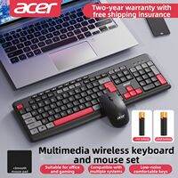 Acer | Silent Wireless Keyboard and Mouse Set with Multimedia Keys for Office Gaming Laptop Desktop Ergonomic Design Includes Mouse Pad Two Year Warranty