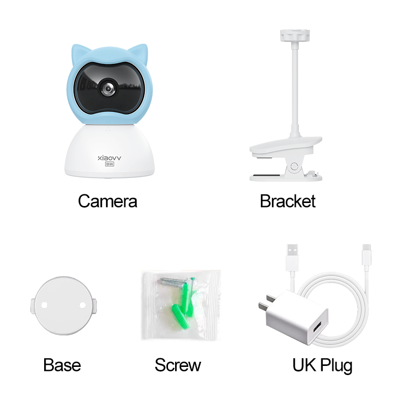 4MP WiFi XIAOVV Baby Monitor Two-Way Audio Motion Detection Night Vision Baby Camera for Home Security 360°