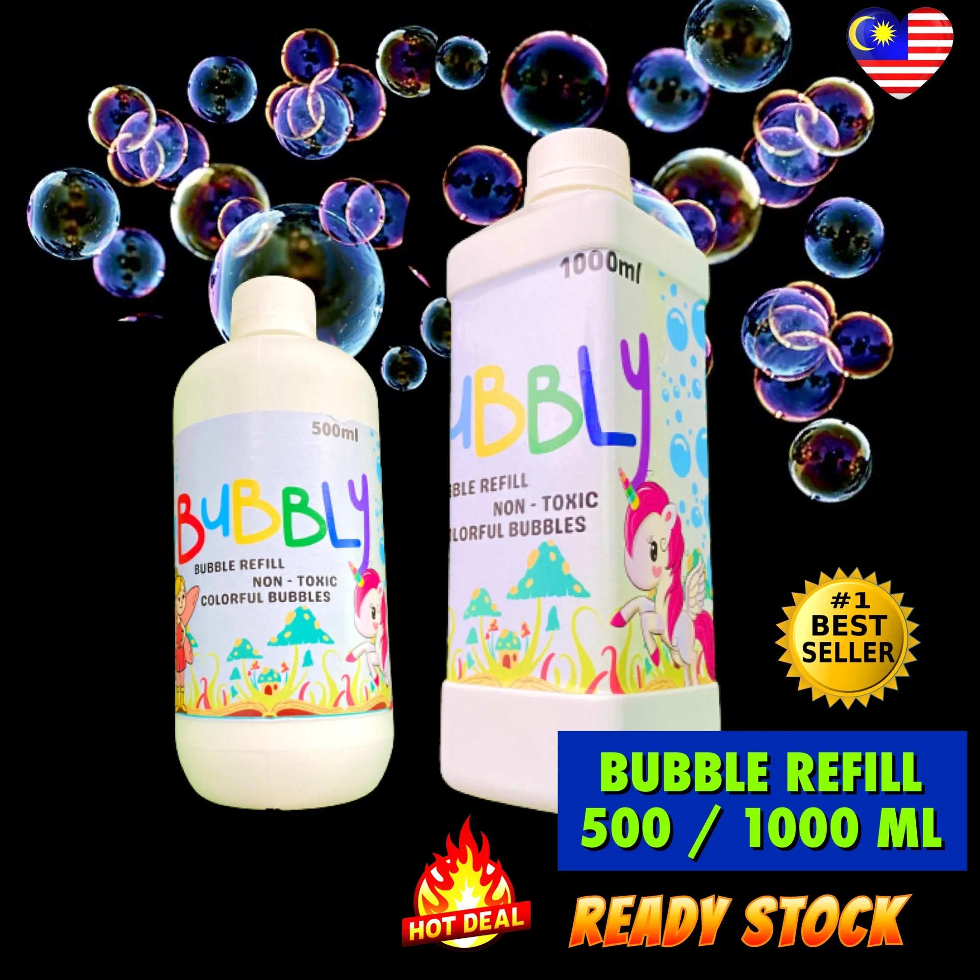 Bubble Refill 500ml 1000ml. Bubble Soap Water Solution
