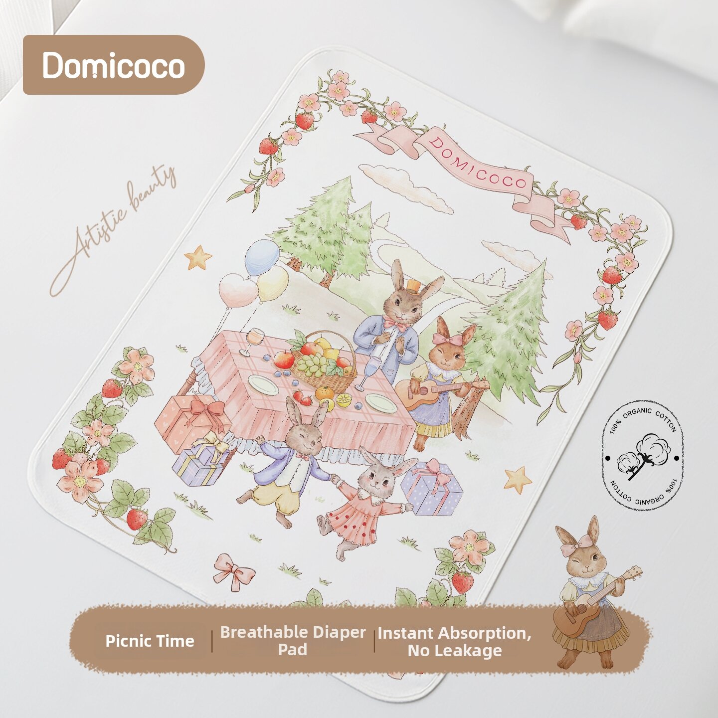 Domicoco | Waterproof Cotton Washable Breathable Baby Mattress Pad