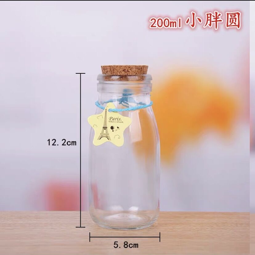 Wishing Bottles/Pudding Bottles/Glass Favor Jars with Cork LidsKids Wishing BottleMini Food TinsCookie Jar / Lucky Glass Bottle with Wooden Cork