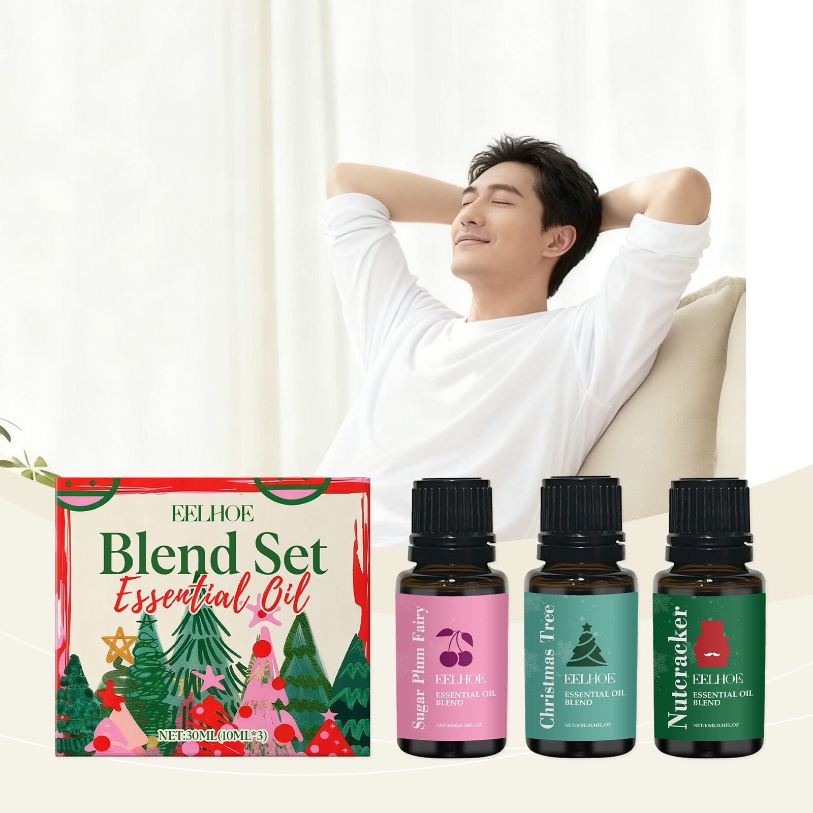 Eelhoe Hoa Trái Cây tinh dầu Hòa Tan Trong Nước giảm bớt căng thẳng Cho Máy khuếch tán mùi hương và giữ độ ẩm đèn tinh dầu Làm Mát Không Khí Hương Liệu 30Ml