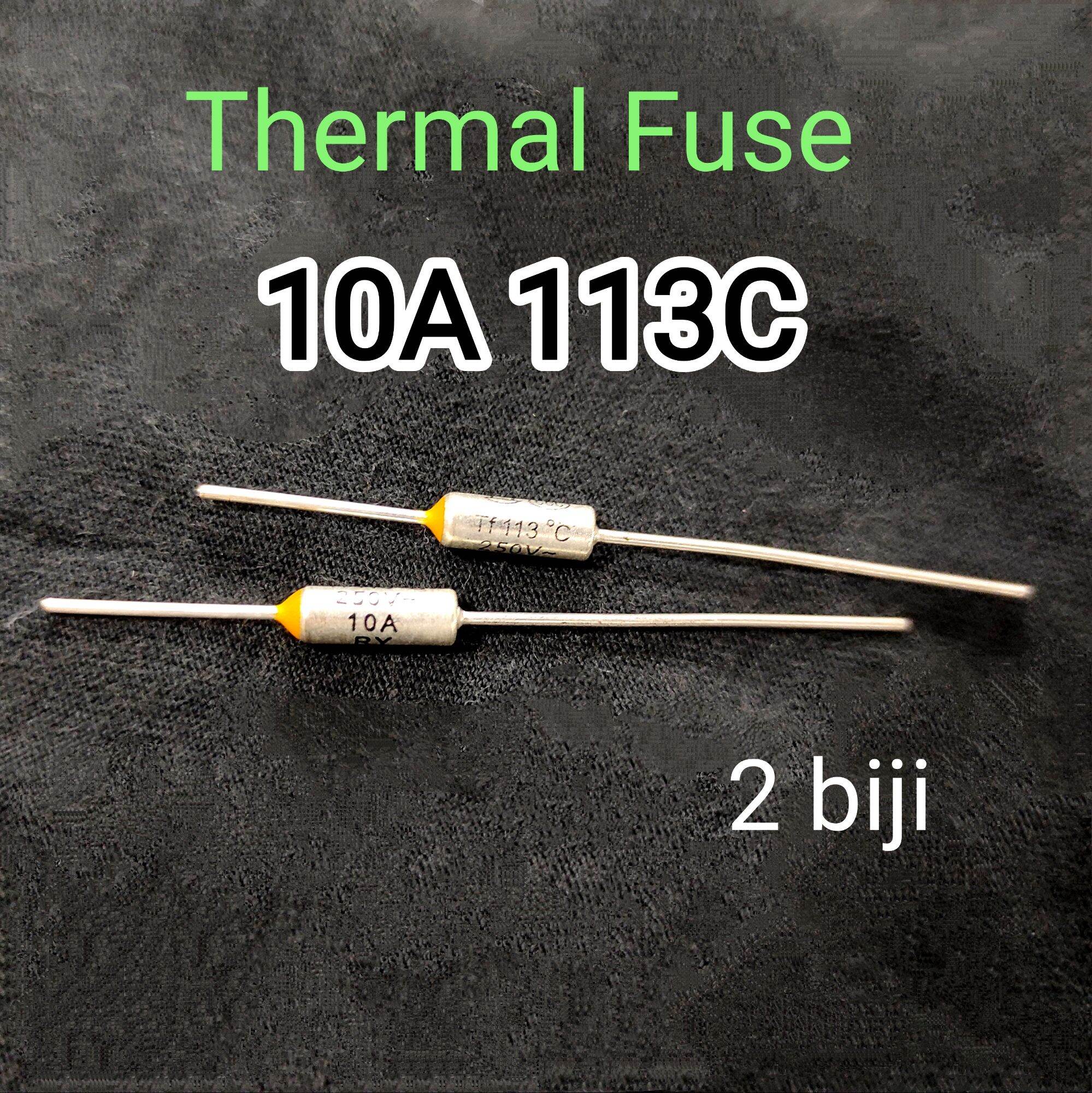 2 biji 10A 113C 250V Thermal Fuse rice cooker thermal fuse fius periuk