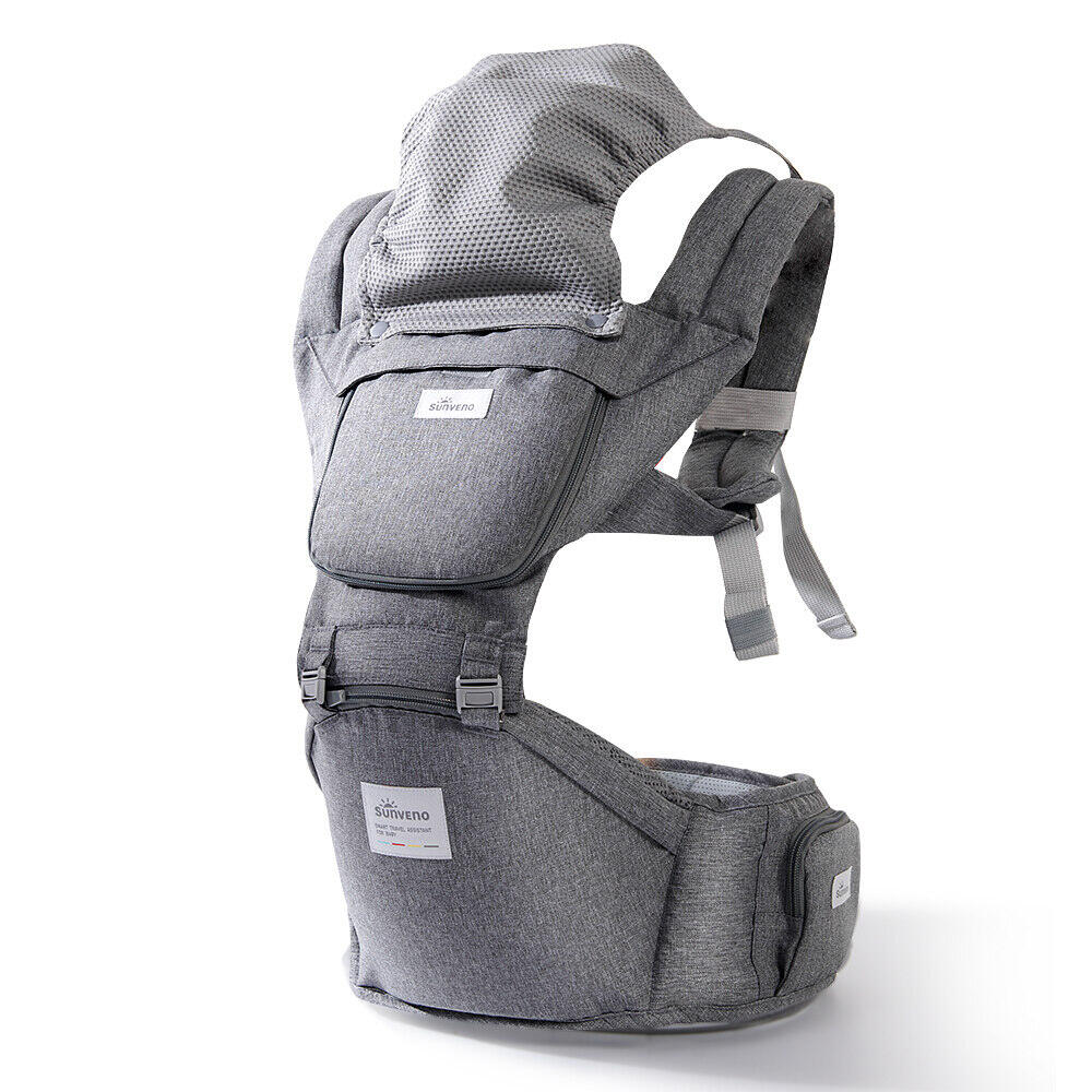 Sunveno เหมาะกับการทำงานเป้อุ้มเด็กทารกเด็ก Hipseat ผู้ให้บริการ ด้านหน้าหันตามหลักสรีรศาสตร์จิงโจ้ สลิงทารกห่อสำหรับทารกเดิน