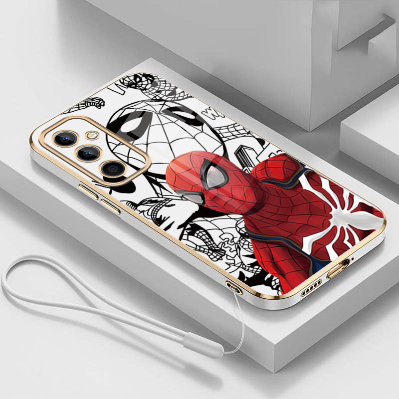 Samsung S25 FE Spider Man Marvel Glossy Plating Case Cute Simple Case Shockproof Cover. 