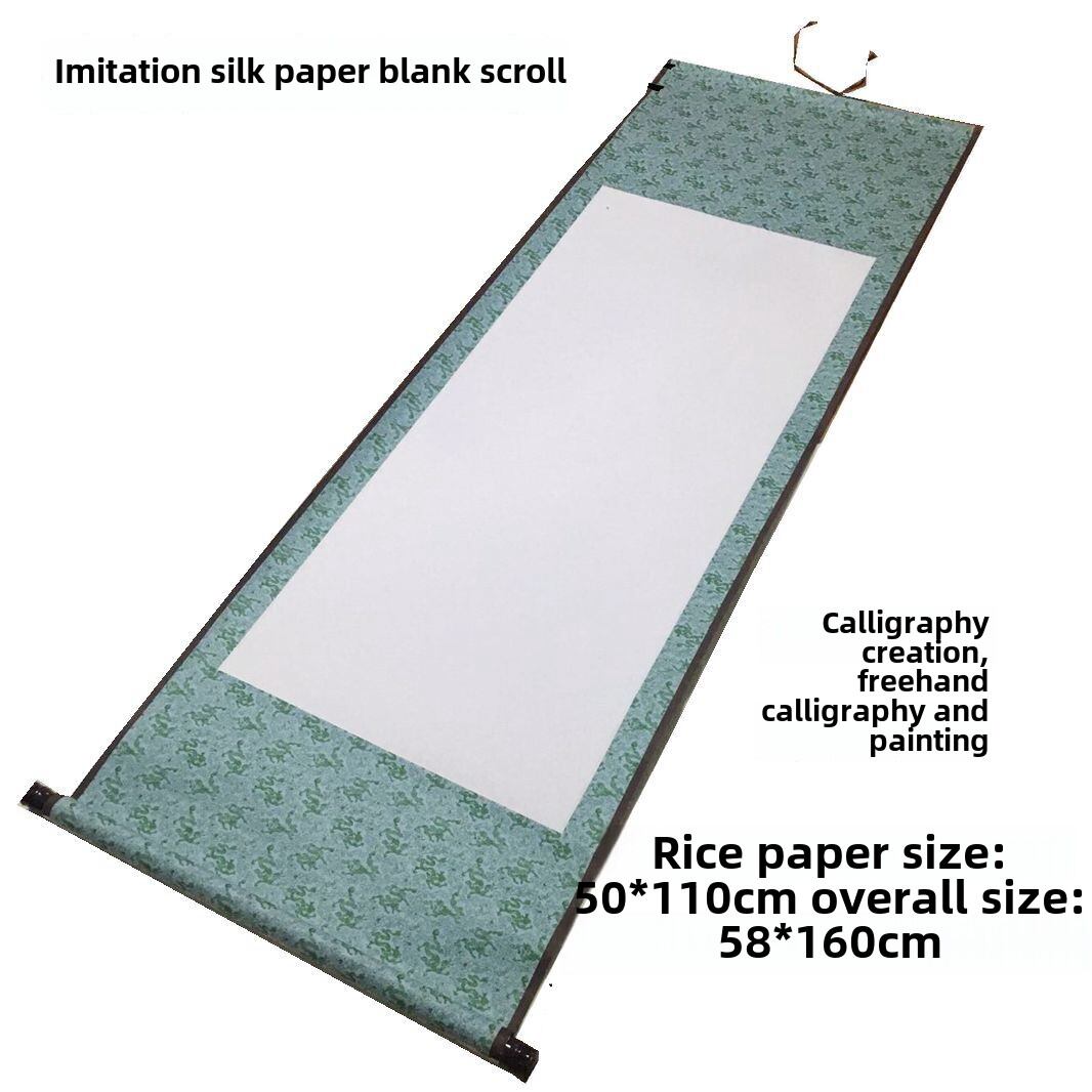 Special Offer Four Foot Blank Vertical Axis Xuan Paper Scroll for Calligraphy And Painting Faux Silk Paper Business Supplies