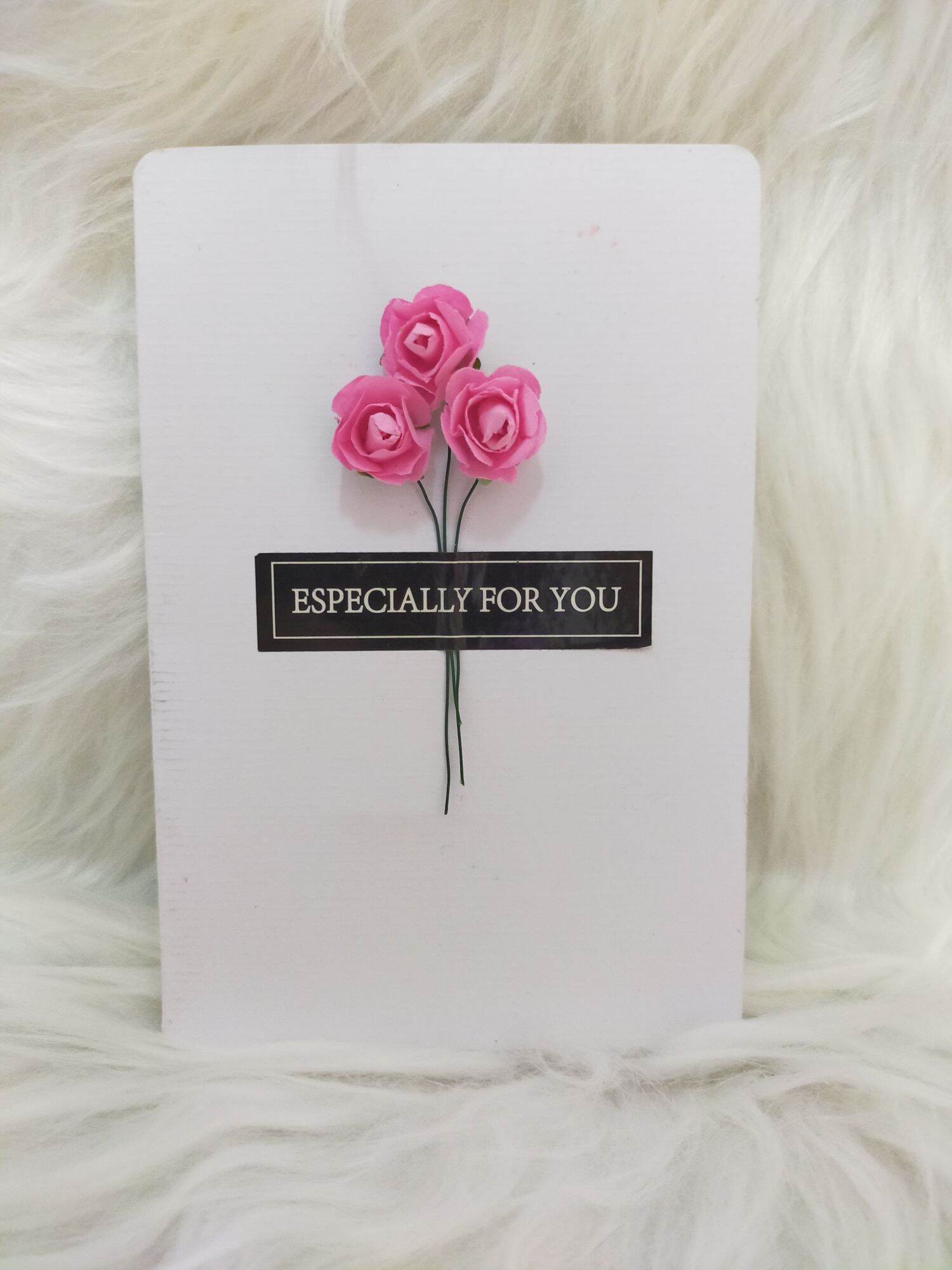 READY STOCK Creative Handmade DIY Dried Flower Thank You Card Wishing Card Gift Card Greeting Card Invitation Card