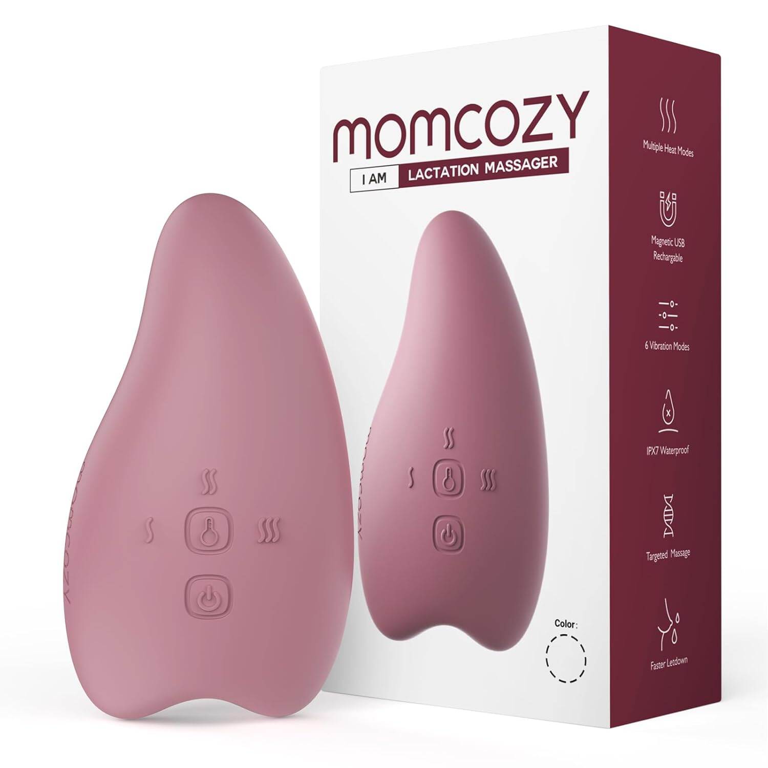 เครื่องนวดให้ความอบอุ่น Momcozy Pro 8โหมดและ4ระดับความร้อนติดทนนานและ100S ที่นวดเต้านมอุ่นเร็วชาร์จเร็วบรรเทาอาการคัดตึงหน้าอก