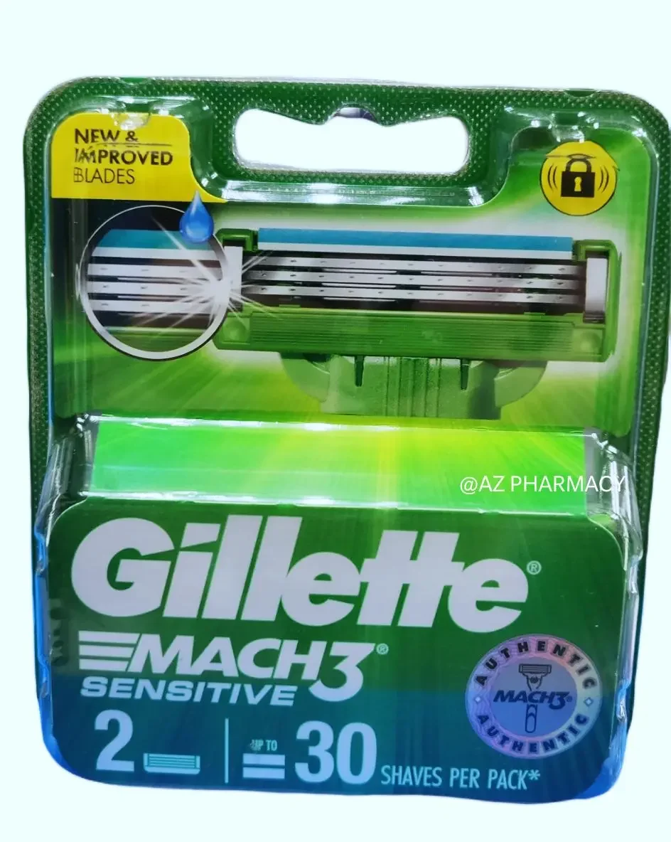[NEW & IMPROVED BLADES][2 Cartridges] Gillette Mach 3 Sensitive