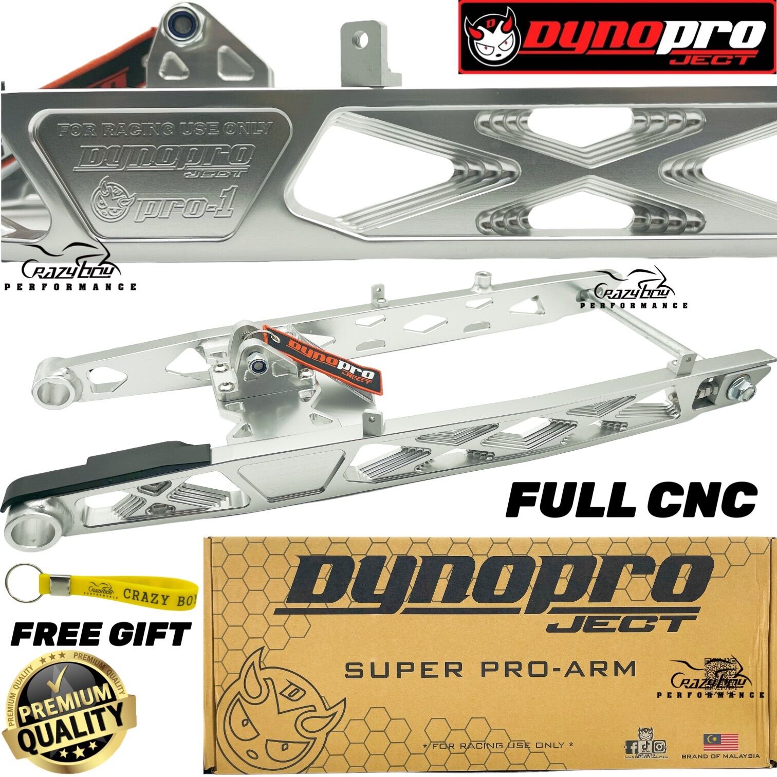 Dynopro Swing Arm Pro 1 Y15zr Y16zr Lc135 100 Cnc 3 Inch Silver