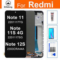 6.43 lcd cho Xiaomi Redmi Note 11 11S 4G 12S 2201117tg 2201117sg Bộ lắp ráp Bộ số hóa cảm ứng thay thế WHIT dụng cụ miễn phí