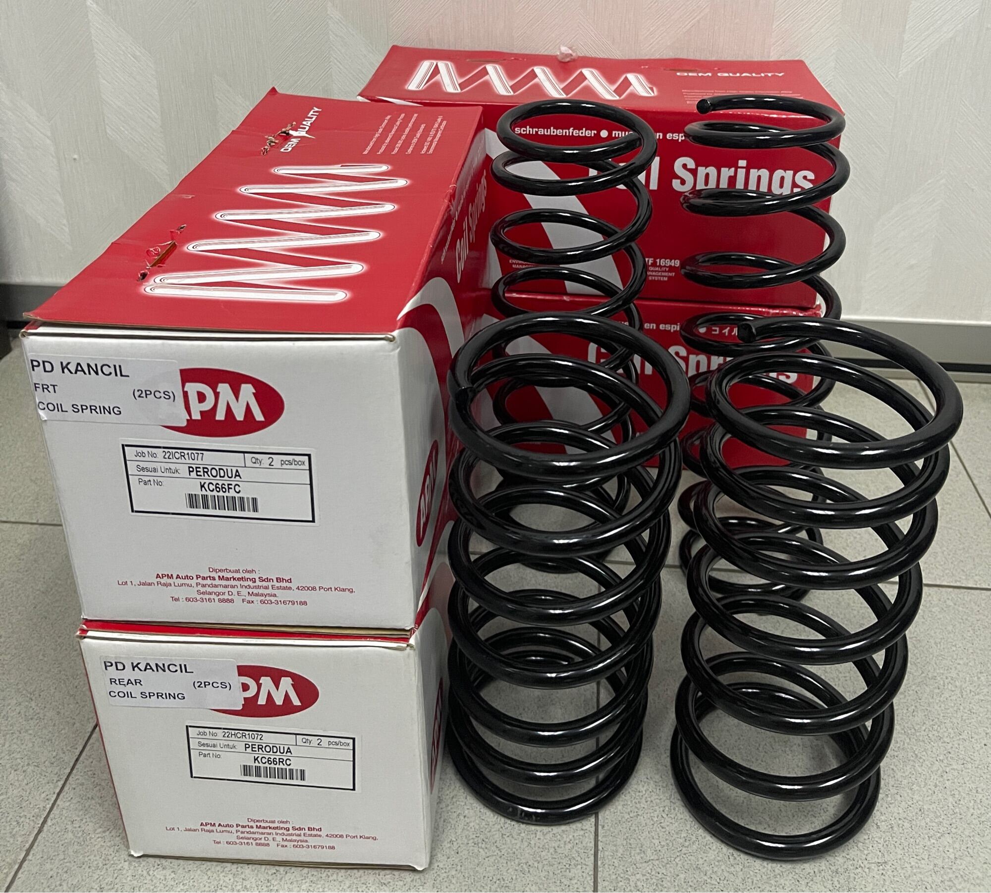 Apm Perodua Kancil Standard Coil Spring Front Rear set 4pcs