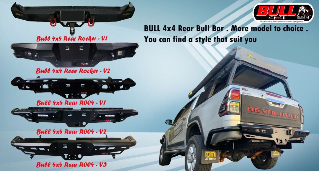 4x4 rear bumper rocher metal bull bar steel hilux Revo rocco rogue