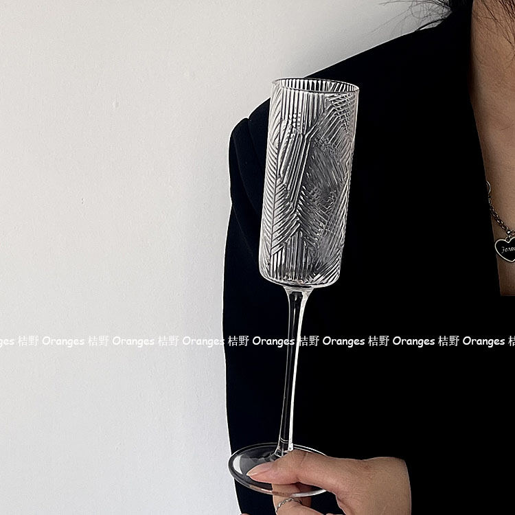 Spring Maple Retro Sparkling Wine Glass Ins French Champagne Glass Wine Glass High Base Glass