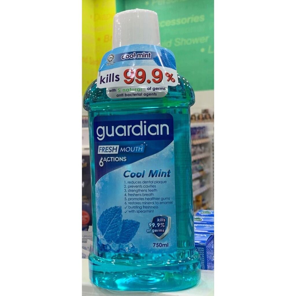 Mouthwash Listerine/Guardian Fresh Mouth 6 Actions Cool .Pepper.Mint