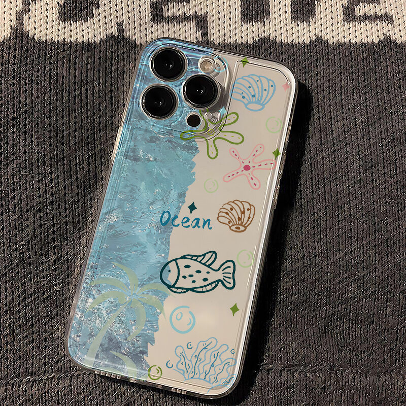 Cover per telefono artistica blu oceano per iphone e android_voghion.com