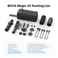 BOYA Magic 4 Forms in 1 Transformable Wireless Microphone AI Noise Cancelling Mic Lavalier Lapel Mini Microphone for Vlogging iPhone Android PC DSLR Camera